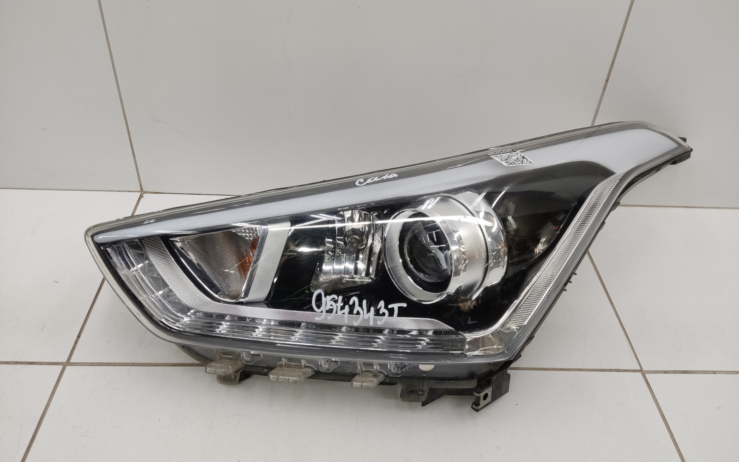 Фара передняя левая линза Hyundai Creta 1 галоген ДХО белая