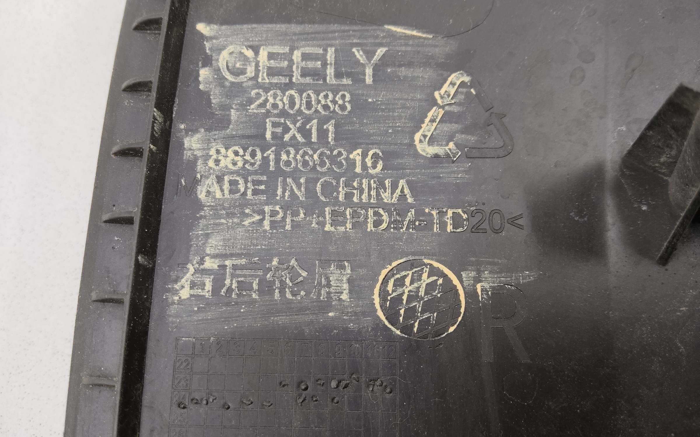 Накладка крыла заднего правого Geely Atlas 2