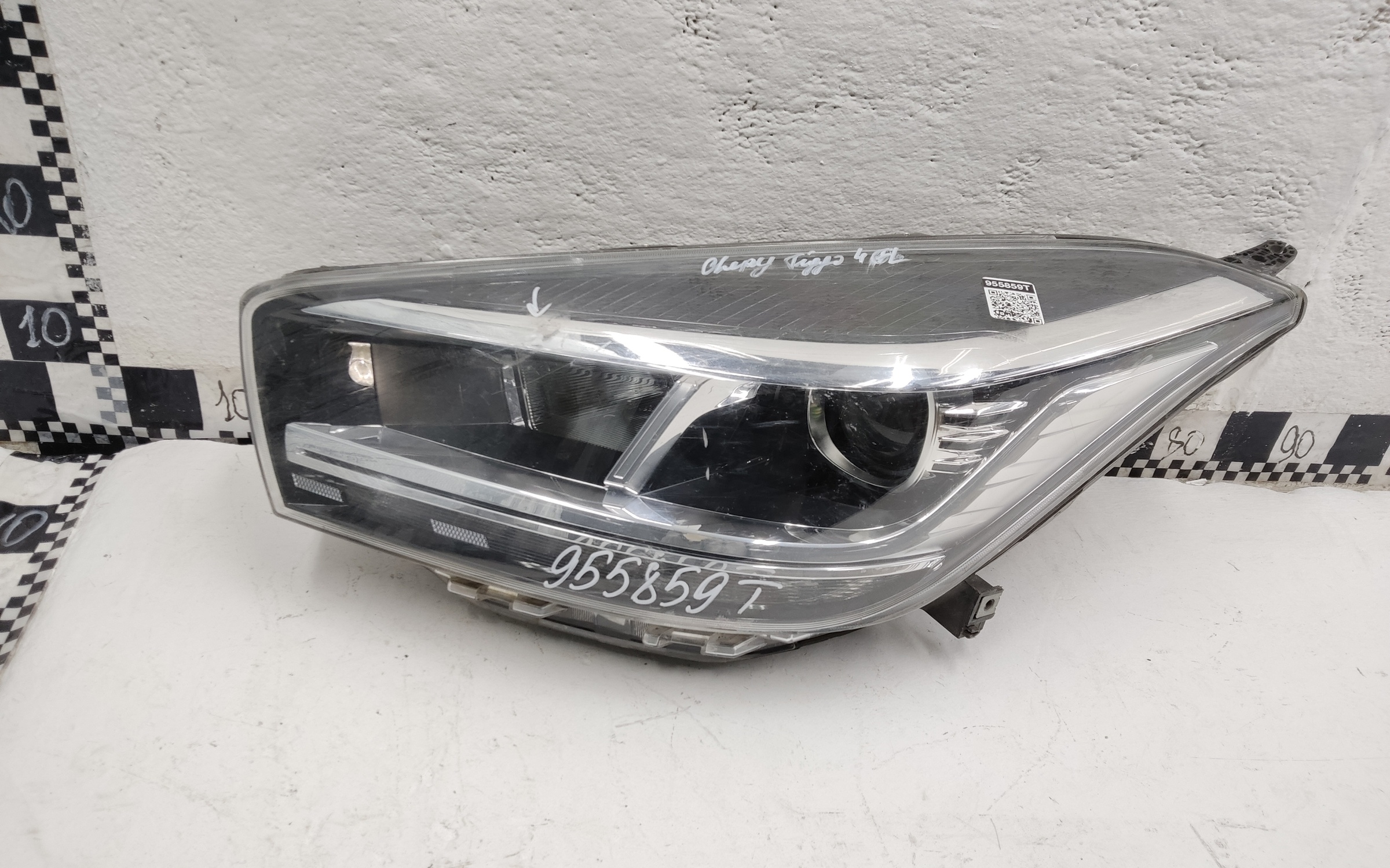 Фара передняя левая Chery Tiggo 4 Restail галоген линза черная