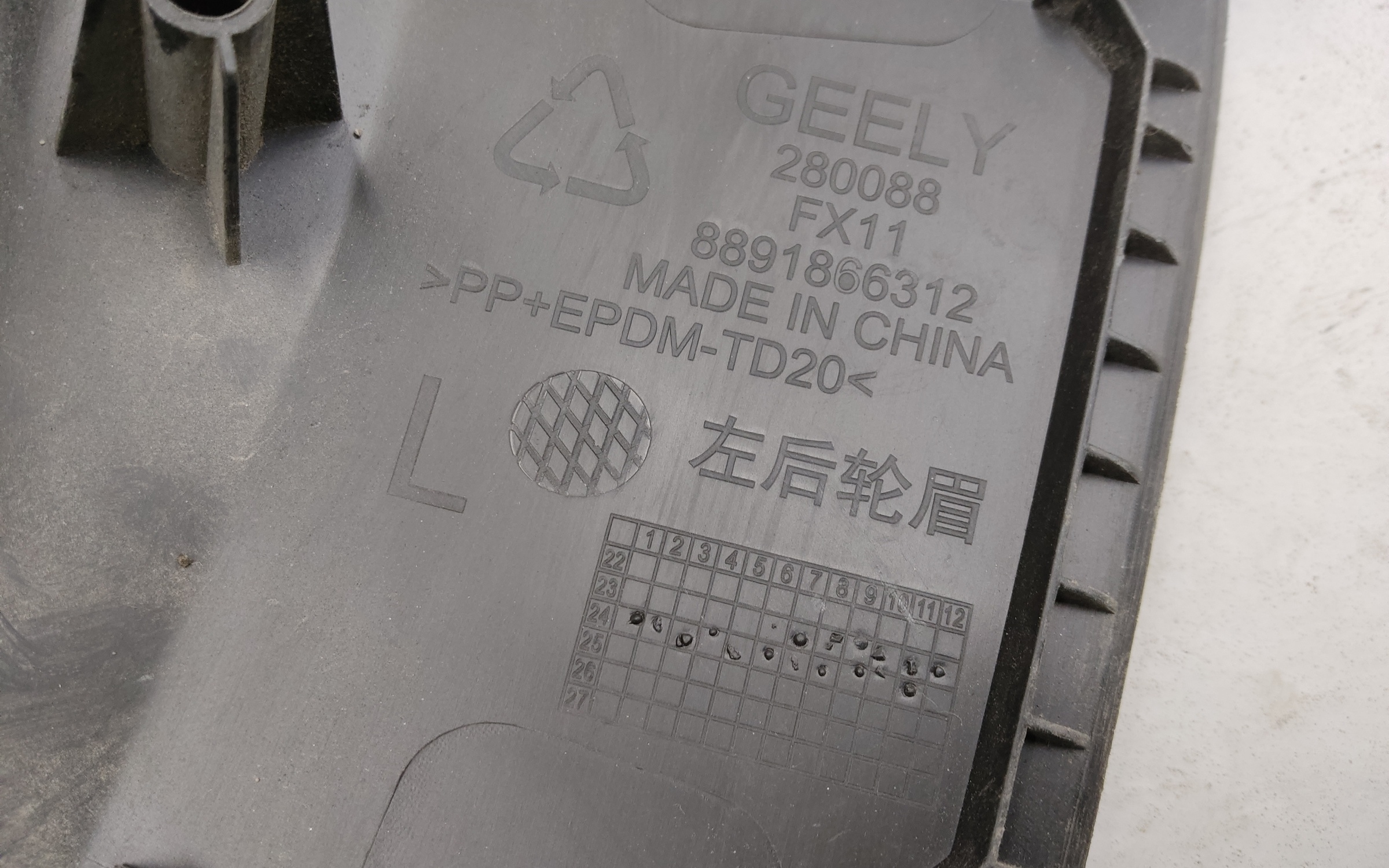 Накладка крыла заднего левого Geely Atlas 2