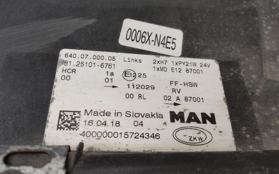 Фара передняя левая MAN TGX