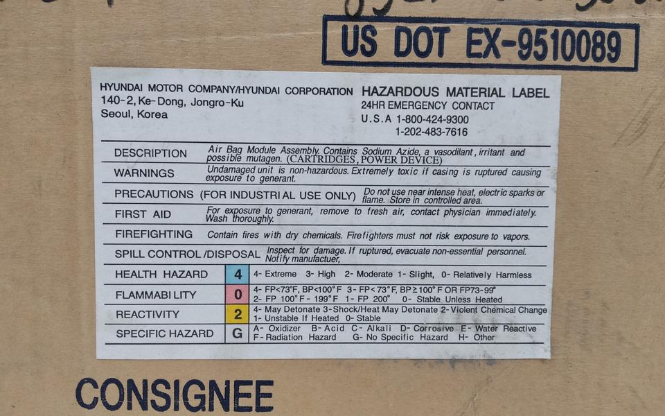 Подушка безопасности пассажира " Airbag " Hyundai Elantra 3