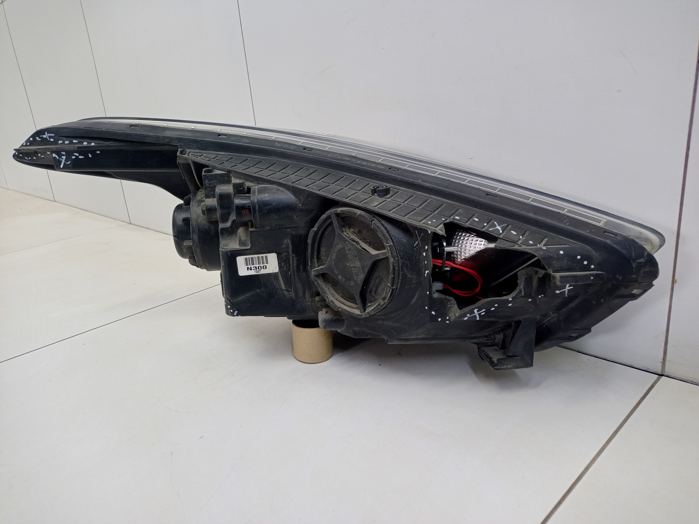 Фара передняя левая Hyundai Creta 1 галоген линза ДХО черная