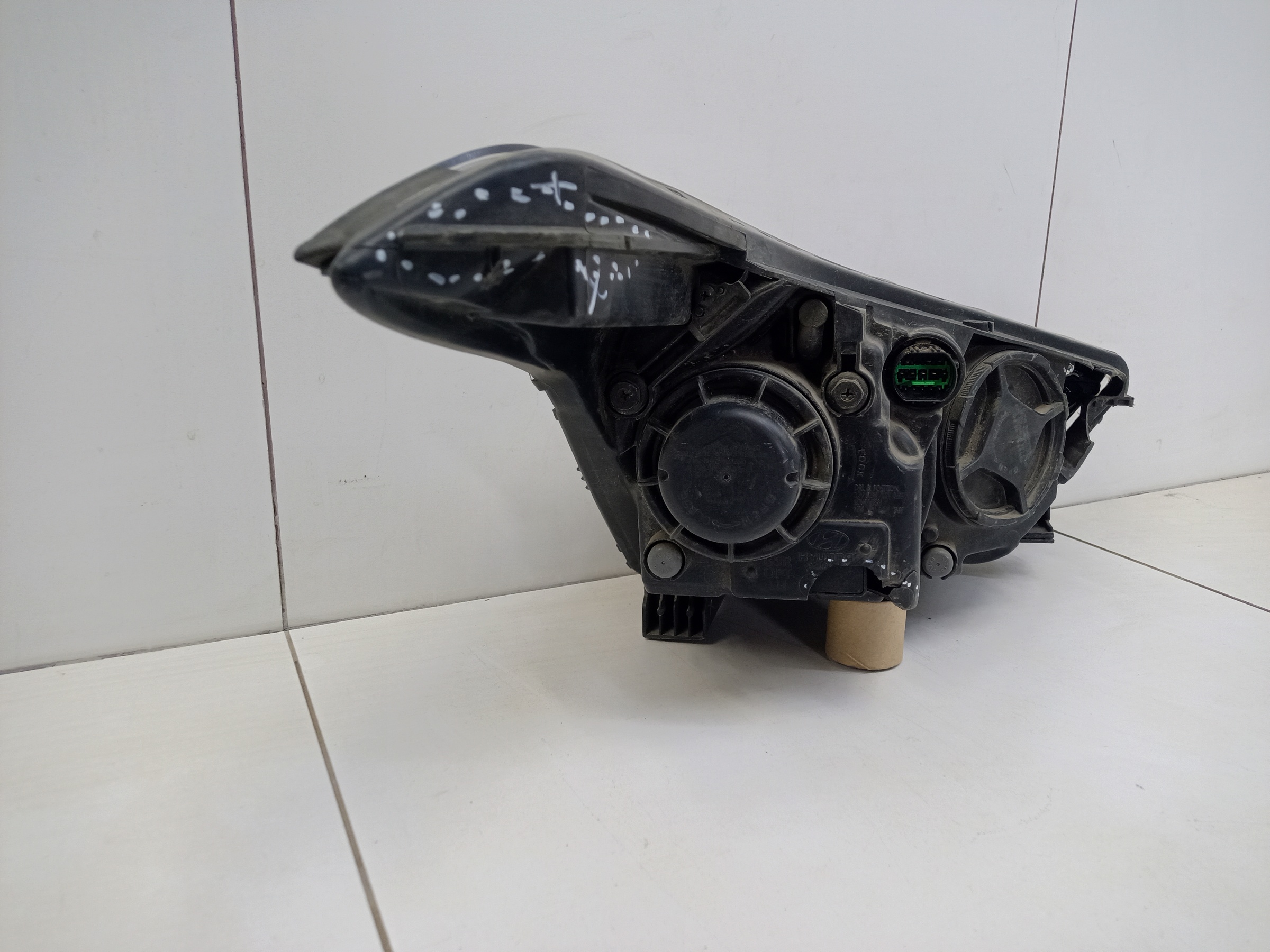 Фара передняя левая Hyundai Creta 1 галоген линза ДХО черная