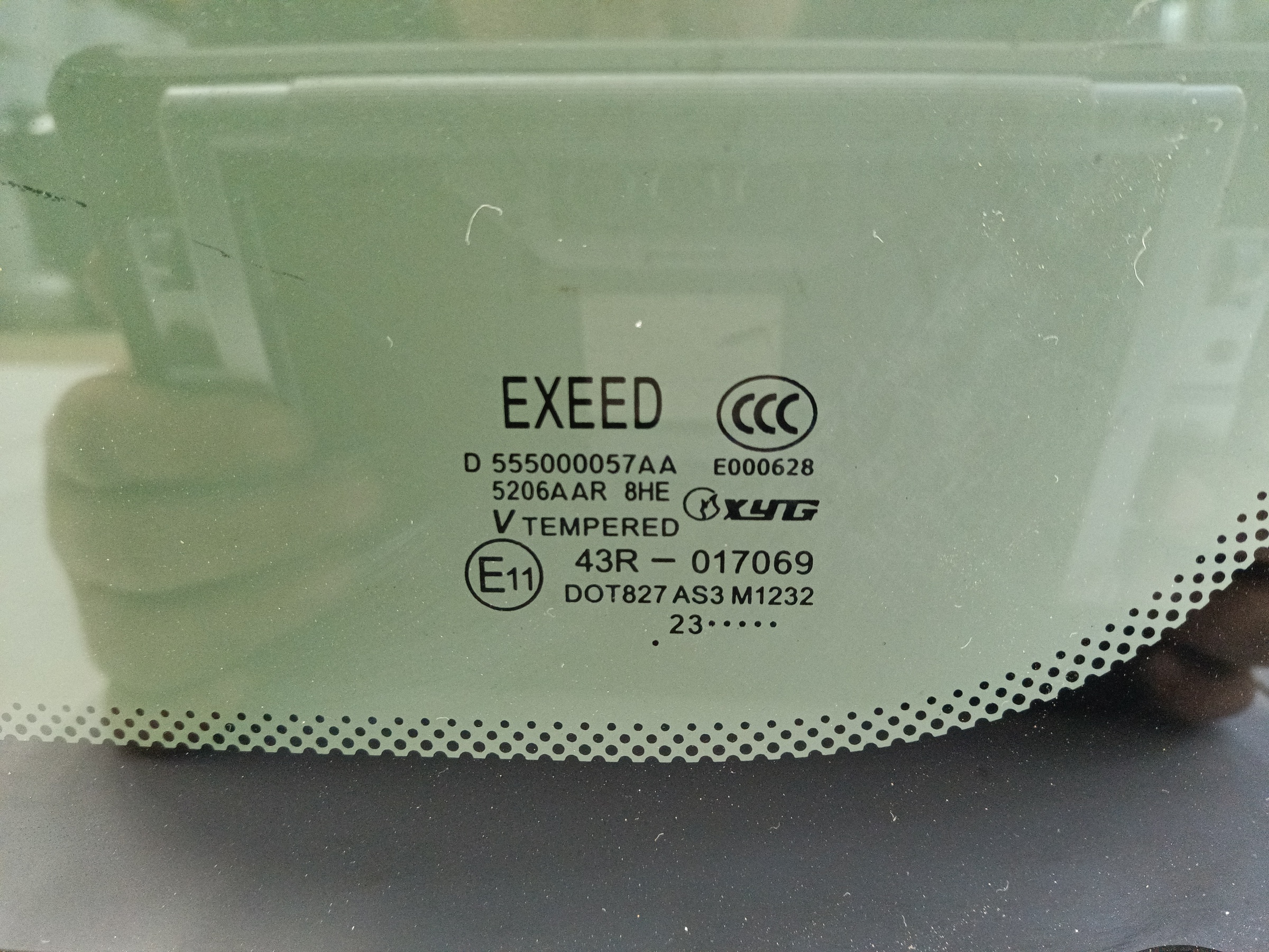 Стекло заднее правое глухое Exeed VX Restail