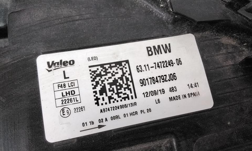 Фара передняя левая BMW X1 F48 Restail LED