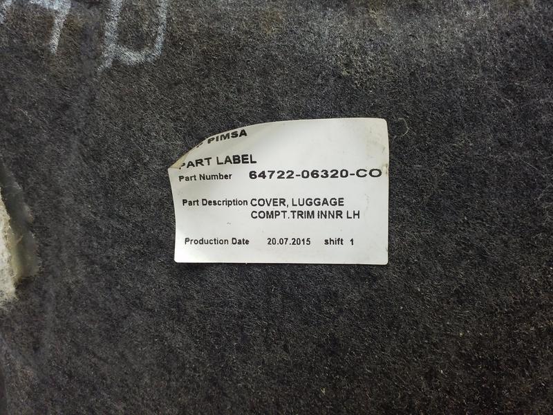 Обшивка багажника левая Toyota Camry V50