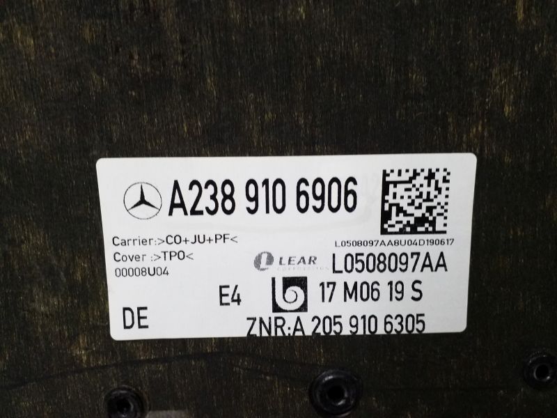 Накладка спинки сидения переднего левого задняя Mercedes Benz E-Klasse C238