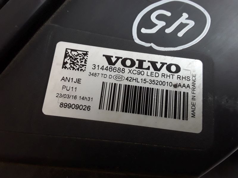 Фара передняя правая Volvo XC90 2 LED